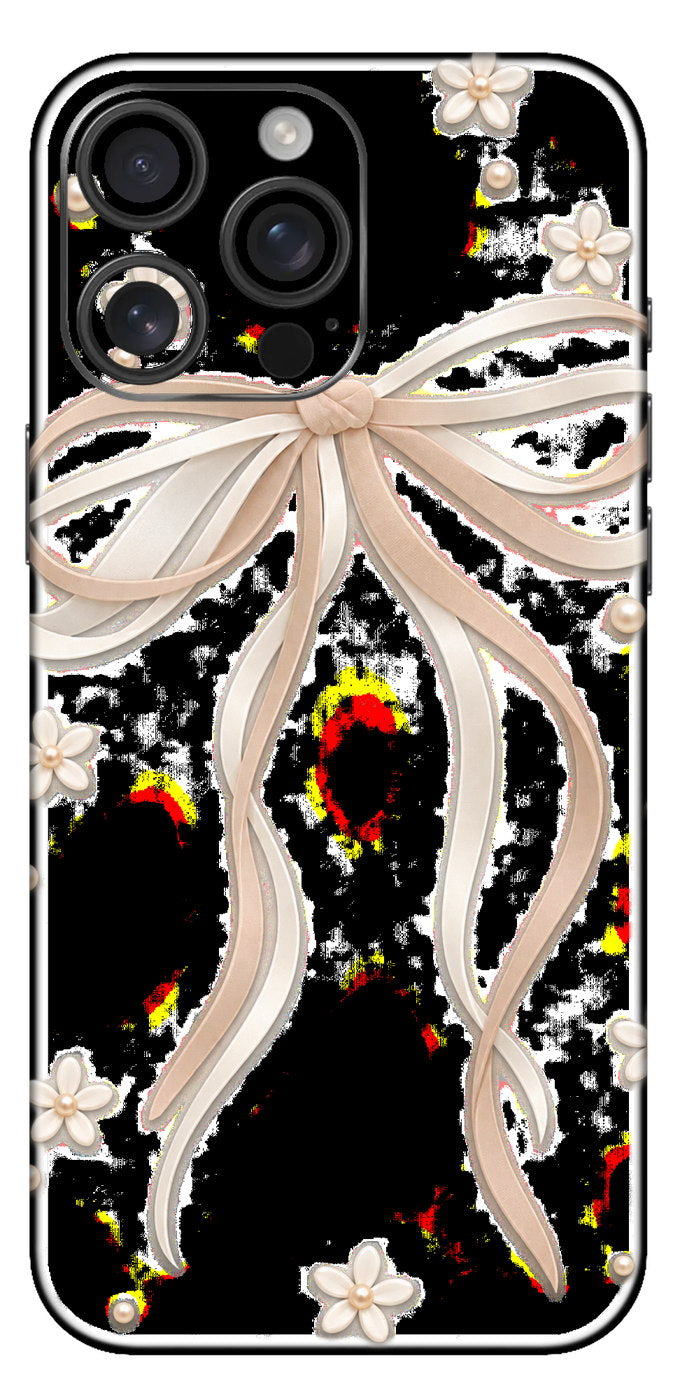 Beige Ribbon Mobile Skin