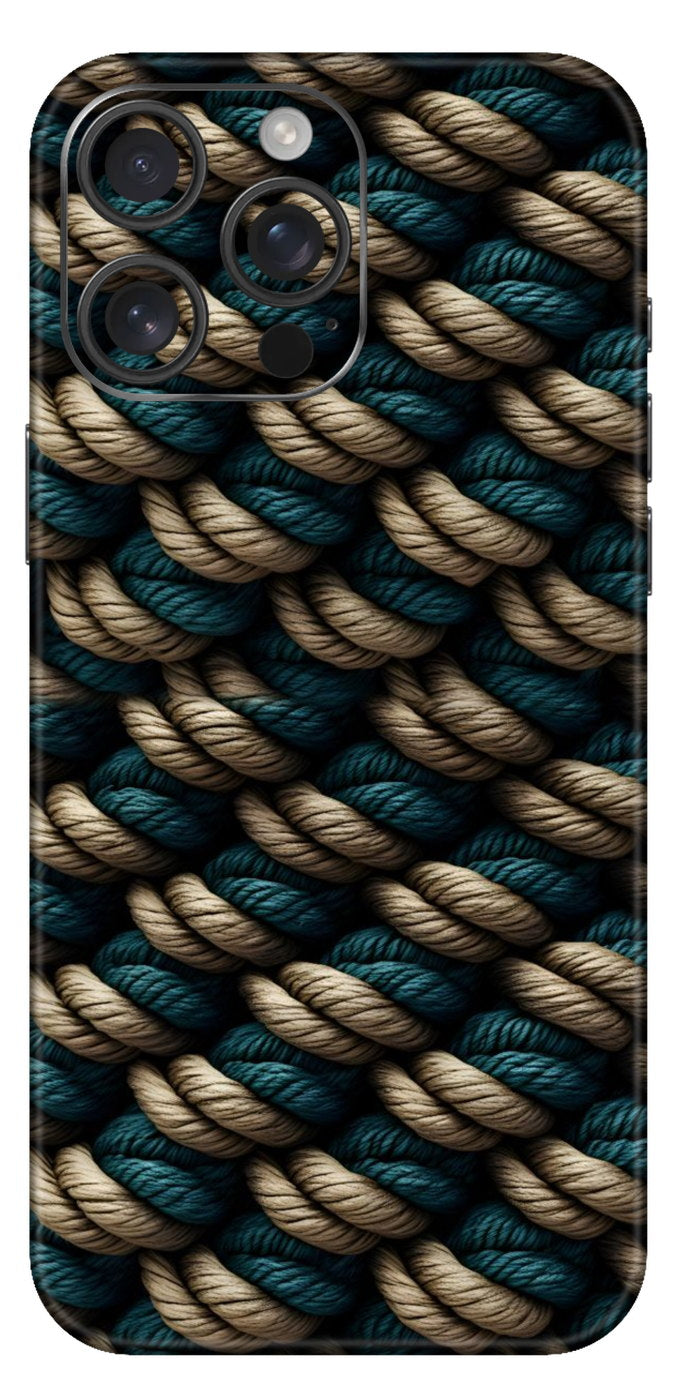 Blue And Brown Weave Mobile Skin