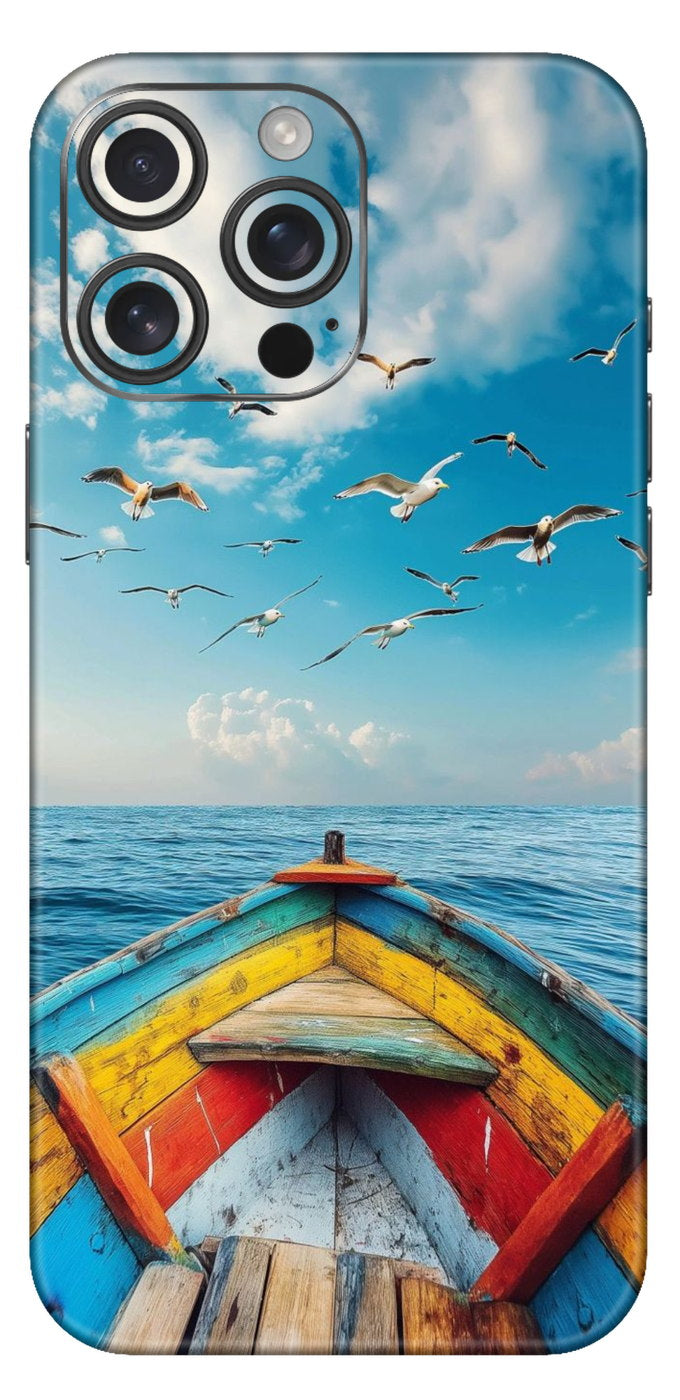 Boat In Sea Mobile Skin