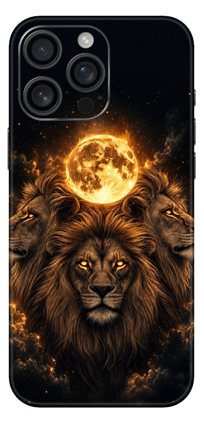Celestial Lion Trio Under A Fire Moon Mobile Skin