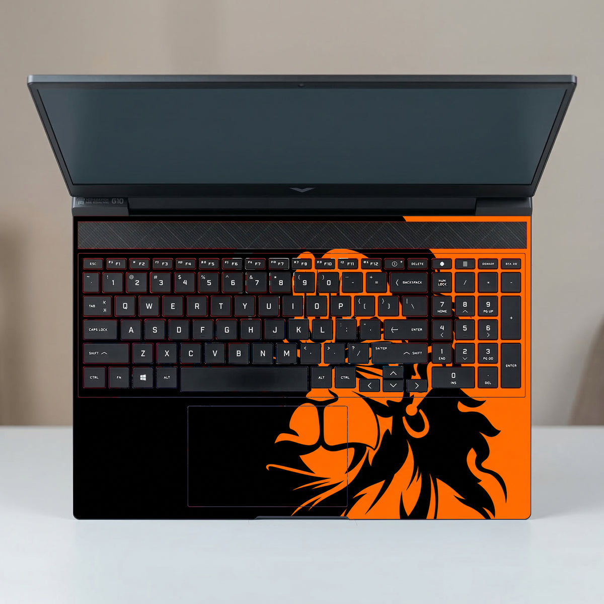 Fierce Hanuman In Orange And Black Laptop Skin