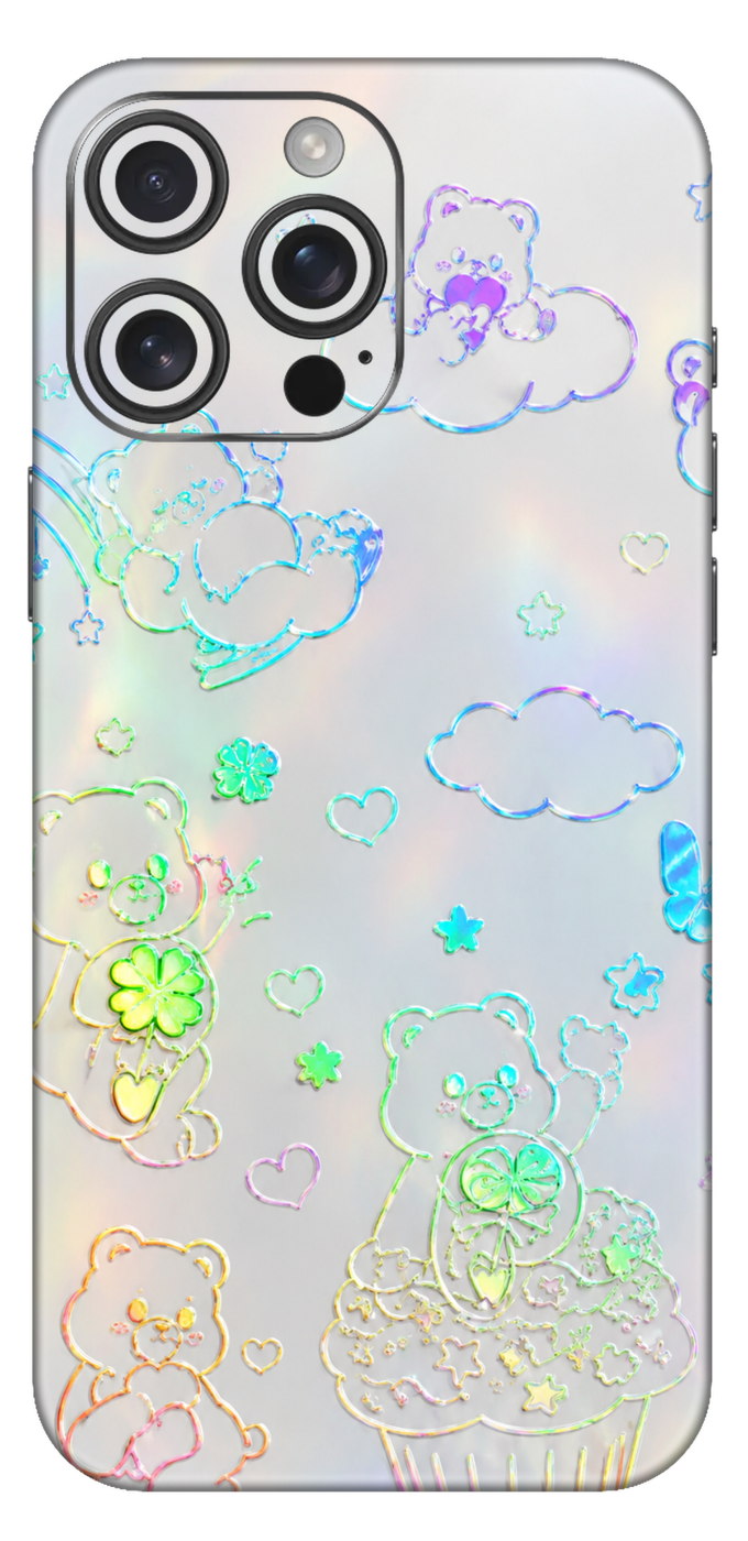 Holographic Kawaii Bear Mobile Skin