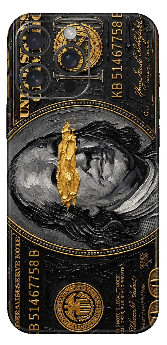 Hundred Dollar Note With Gold Mobile Skin