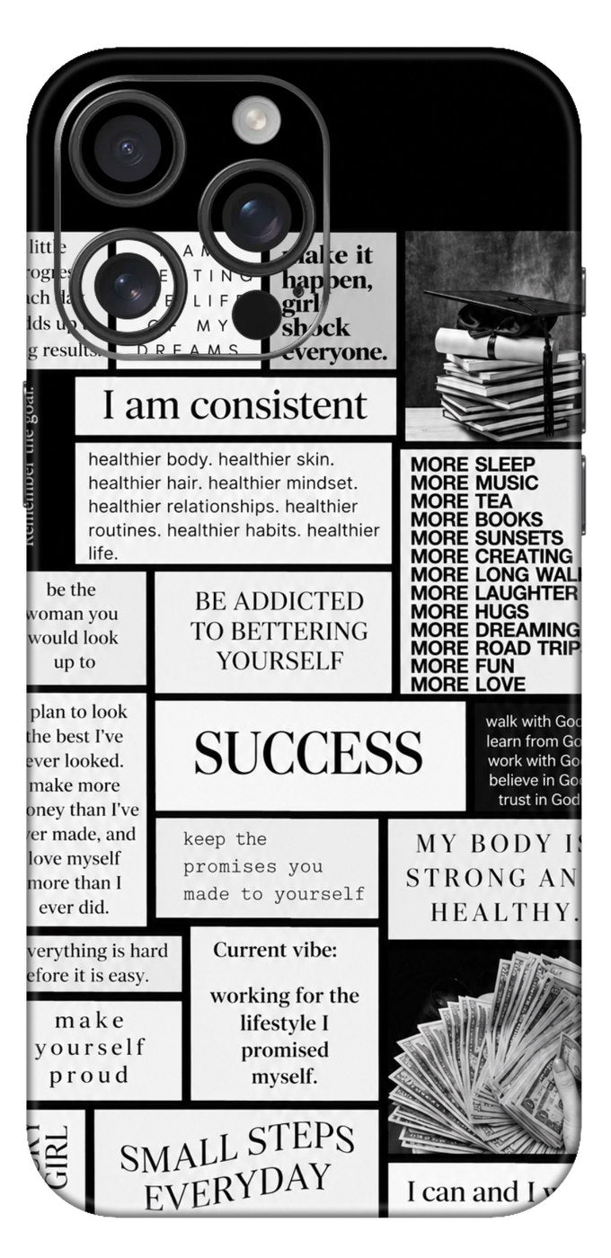 Monochrome Motivation Mobile Skin