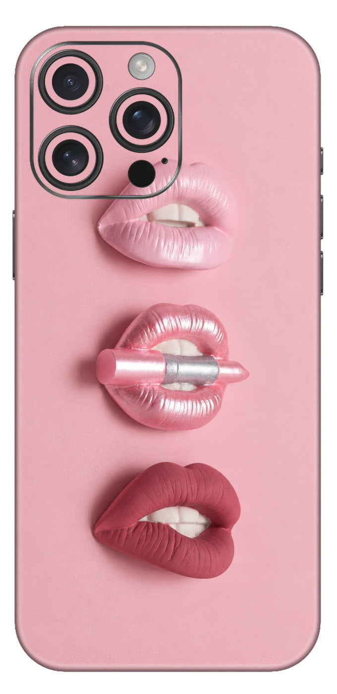 Monochrome Pink Lips Mobile Skin