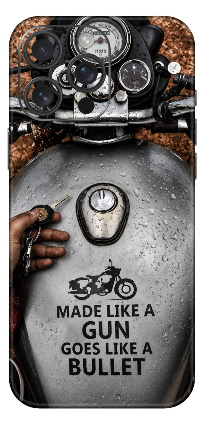Rain Soaked Royal Enfield Tank Mobile Skin