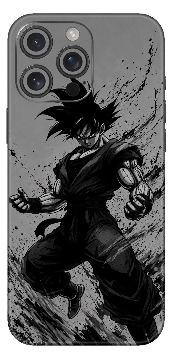 Son Goku In Black And White Mobile Skin
