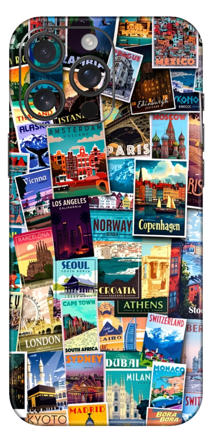 Travel Destinations Collage Mobile Skin