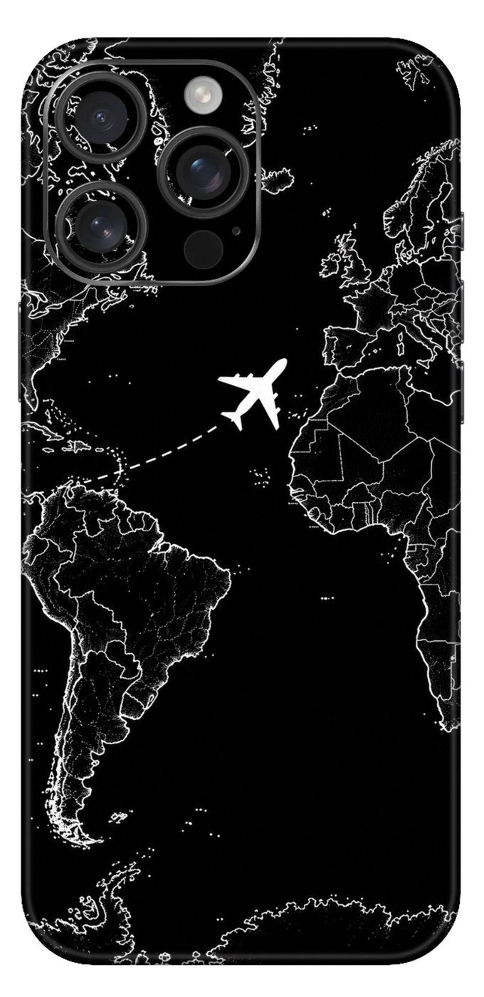 Travel Map In Black Mobile Skin