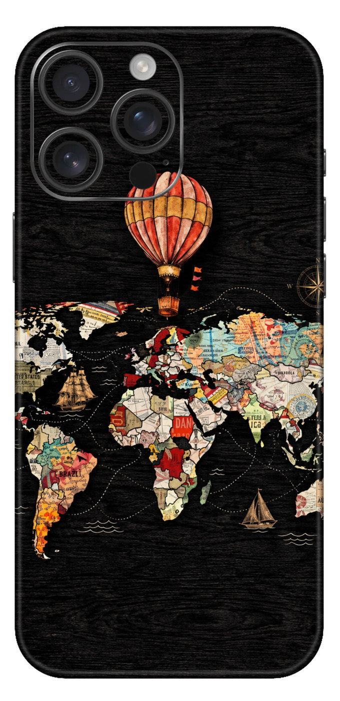 Vintage World Map Adventure Mobile Skin