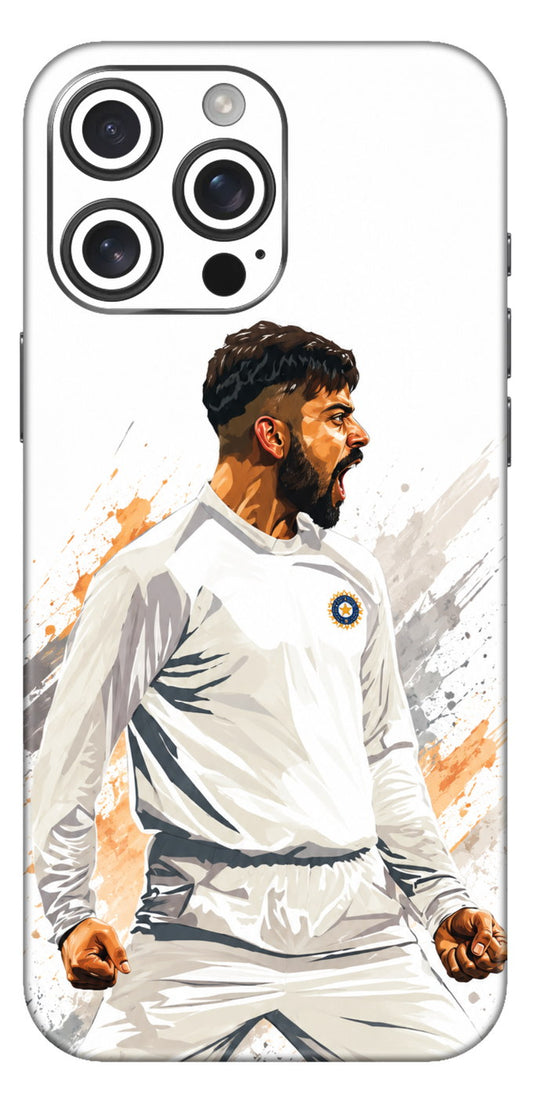 Animated Kohli In Whites Mobile Skin