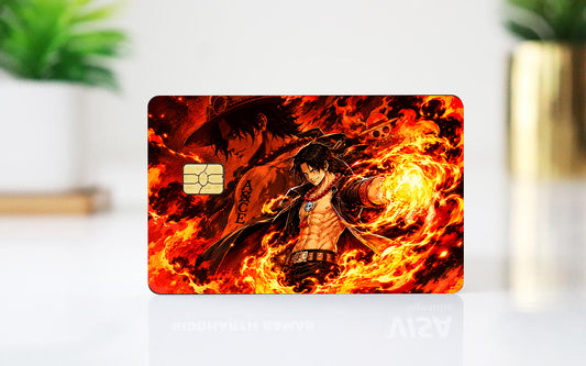 Anime Character With Fire Card Skin