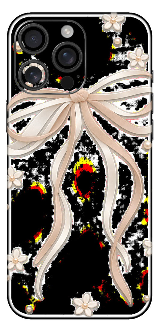 Beige Ribbon Mobile Skin
