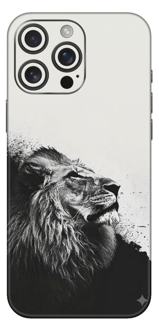 Black And White Lion Mobile Skin
