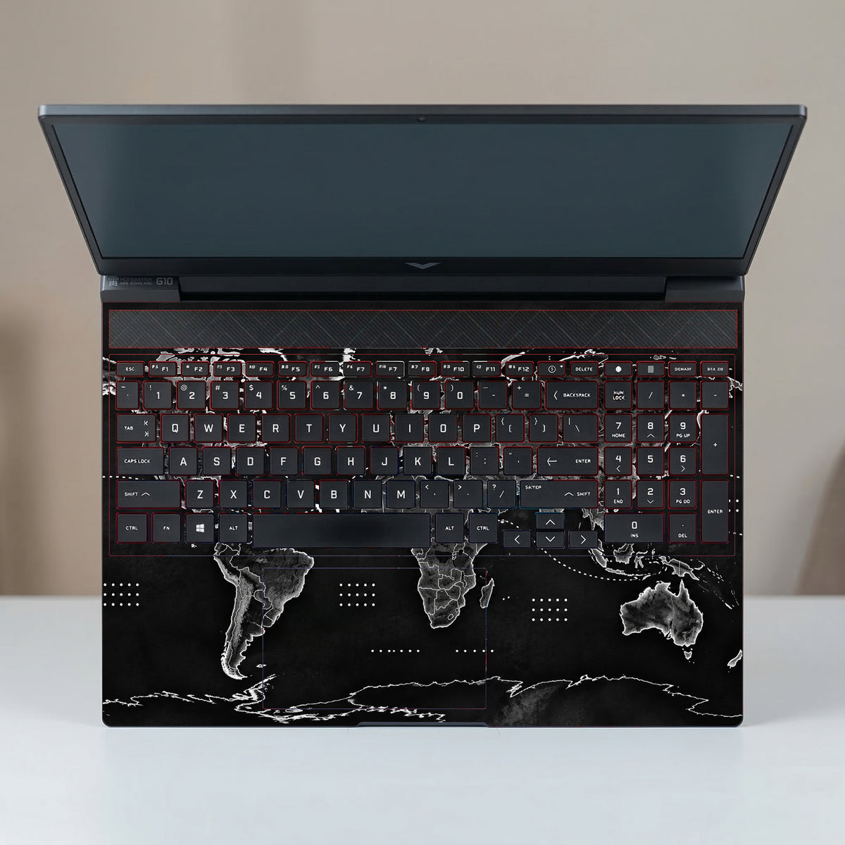 Black And White World Map Laptop Skin