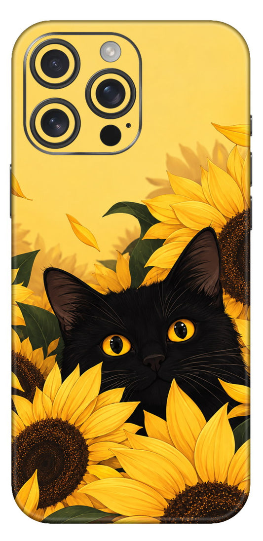 Cat In Sunflower Mobile Skin