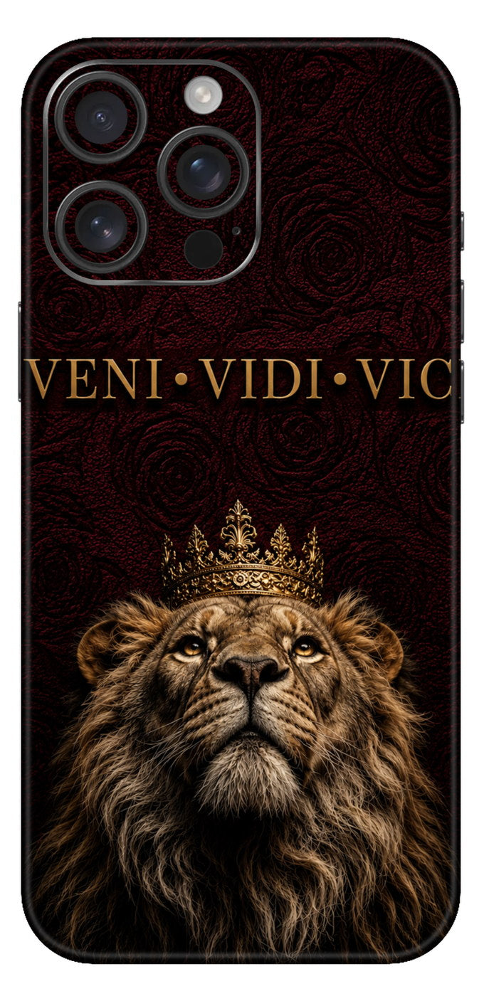 Crowned Lion Beneath Golden Words Mobile Skin