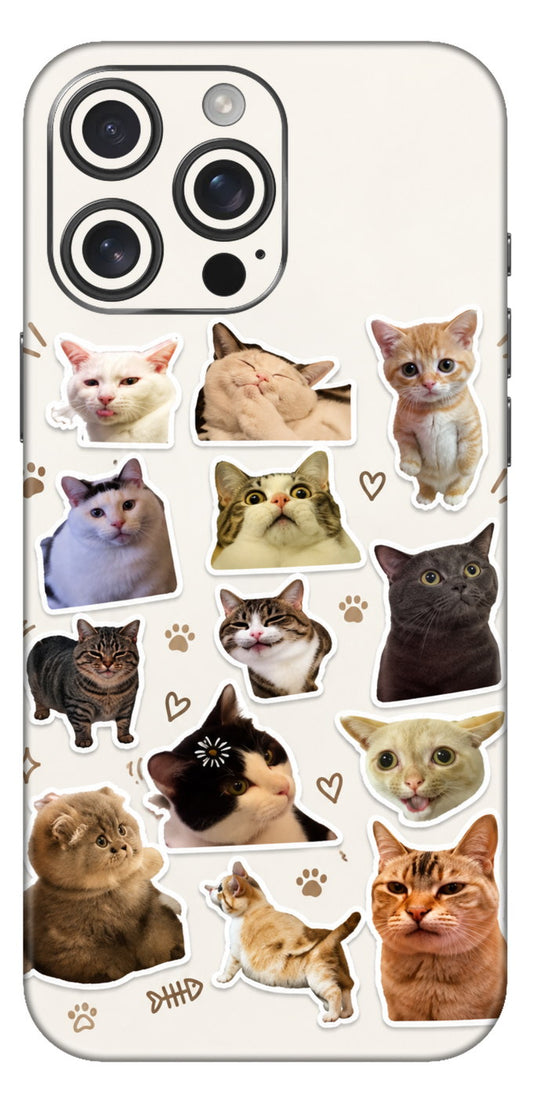 Cute Cat Stickers Mobile Skin
