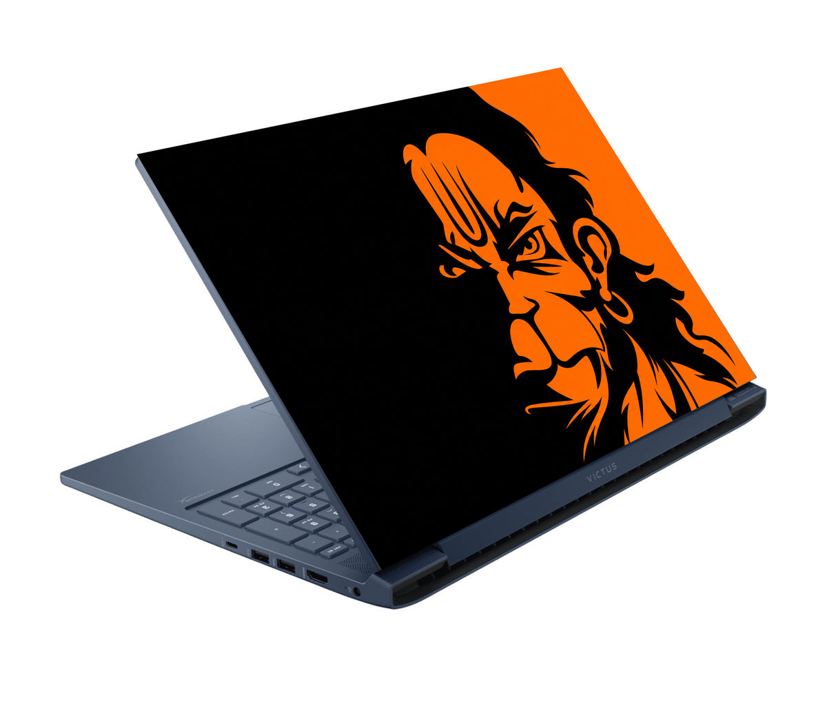 Fierce Hanuman In Orange And Black Laptop Skin