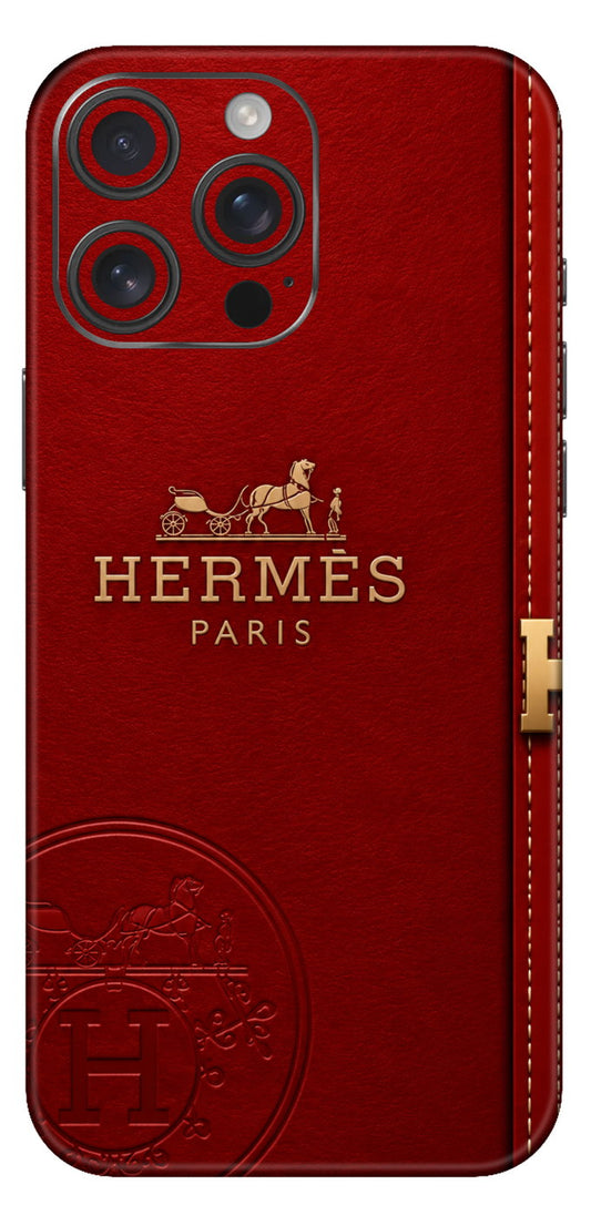 Hermes Red Leather Mobile Skin