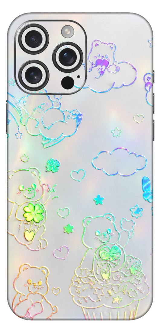 Holographic Kawaii Bear Mobile Skin