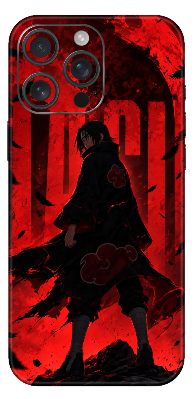 Itachi Uchiha Red Background Mobile Skin
