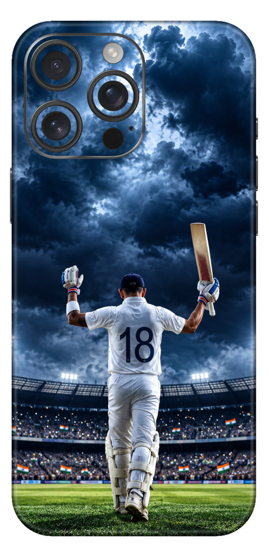 Kohli Bat Raise In White Mobile Skin