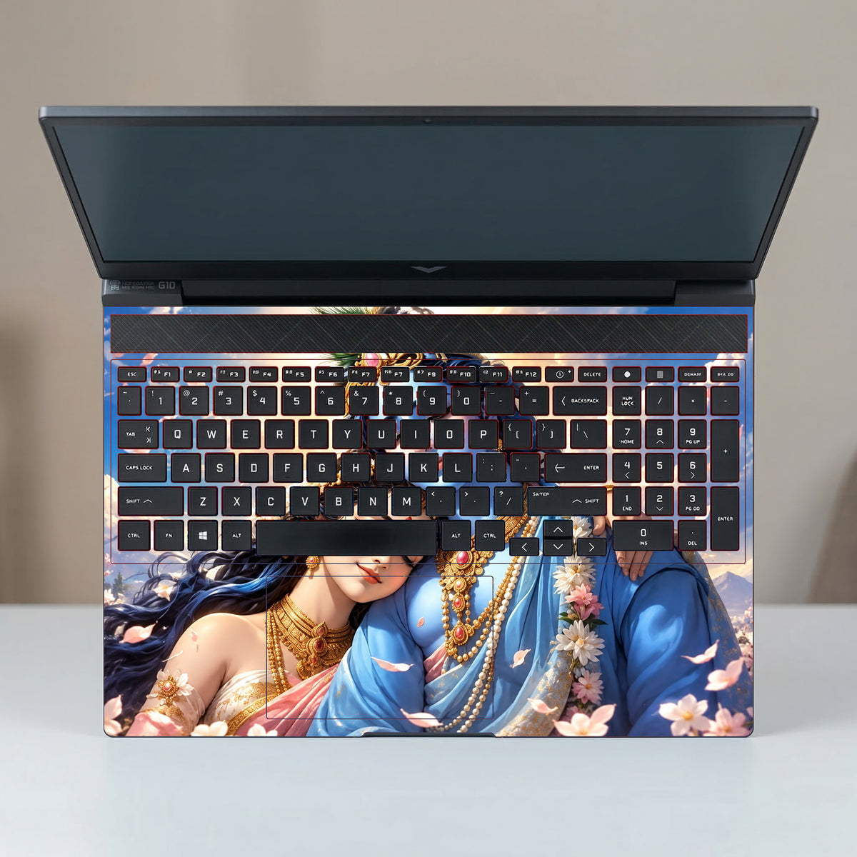 Krishna Radha In Divine Embrace Laptop Skin