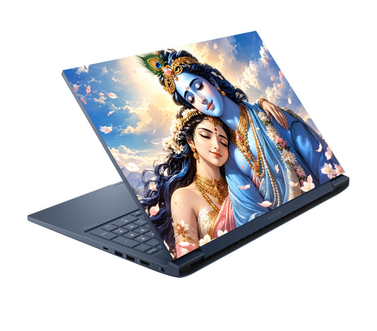 Krishna Radha In Divine Embrace Laptop Skin