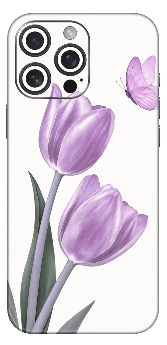 Lavendar Tulip And Butterfly Mobile Skin