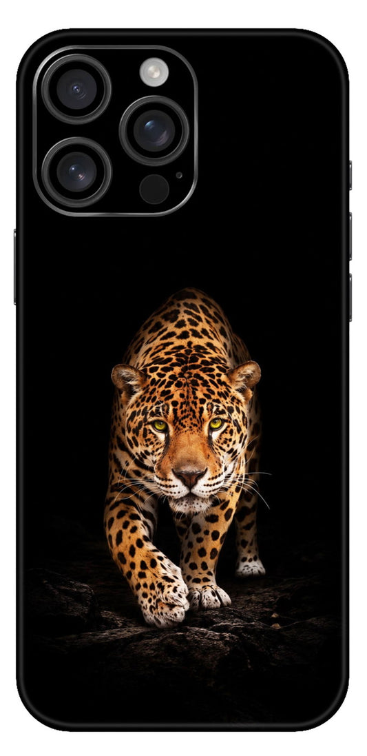 Leopard Emerging From Darkness Mobile Skin