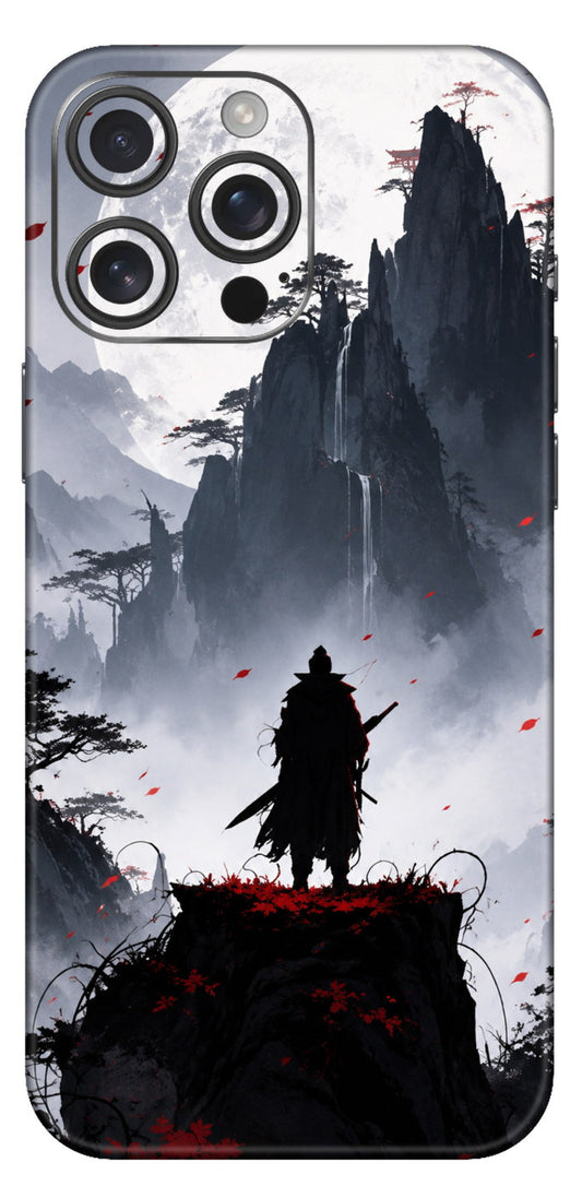 Lone Samurai On Cliff Top Mobile Skin