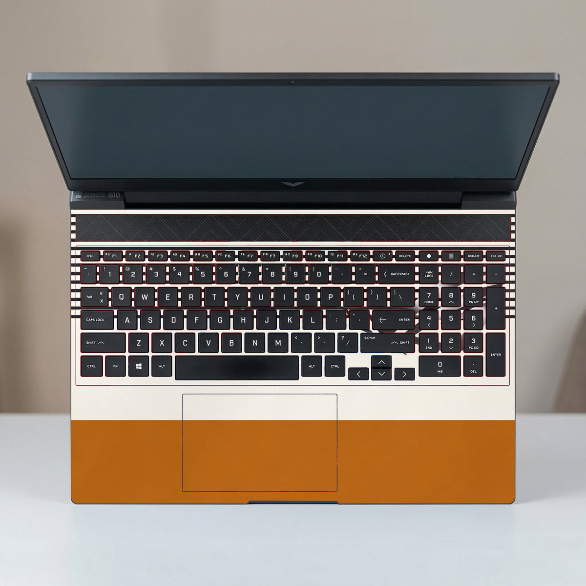 Minimalist Striped Emblem Wallpaper Laptop Skin