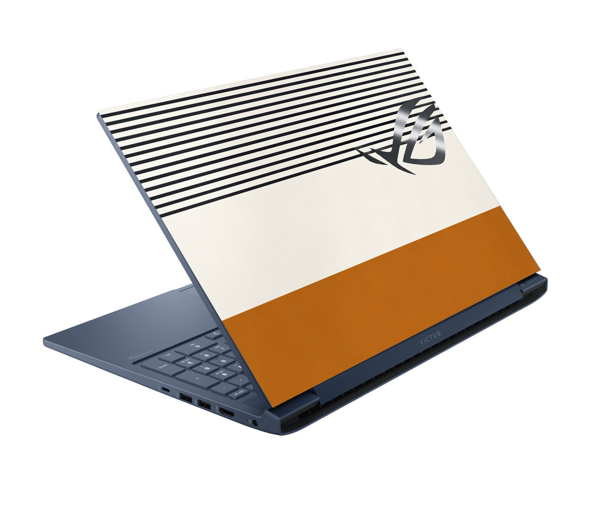 Minimalist Striped Emblem Wallpaper Laptop Skin