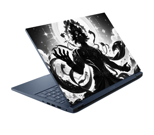 Monochrome Celestial Deity In Ink Laptop Skin