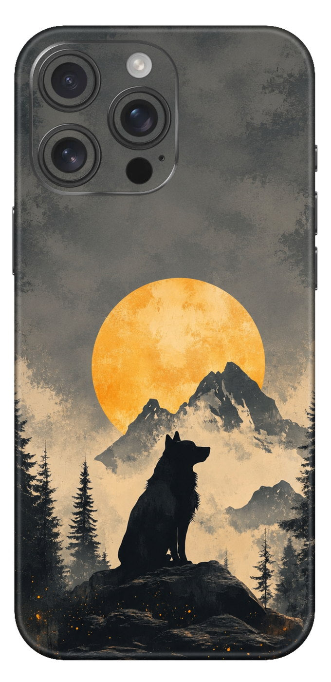 Moonlit Wolf On Mountain Mobile Skin