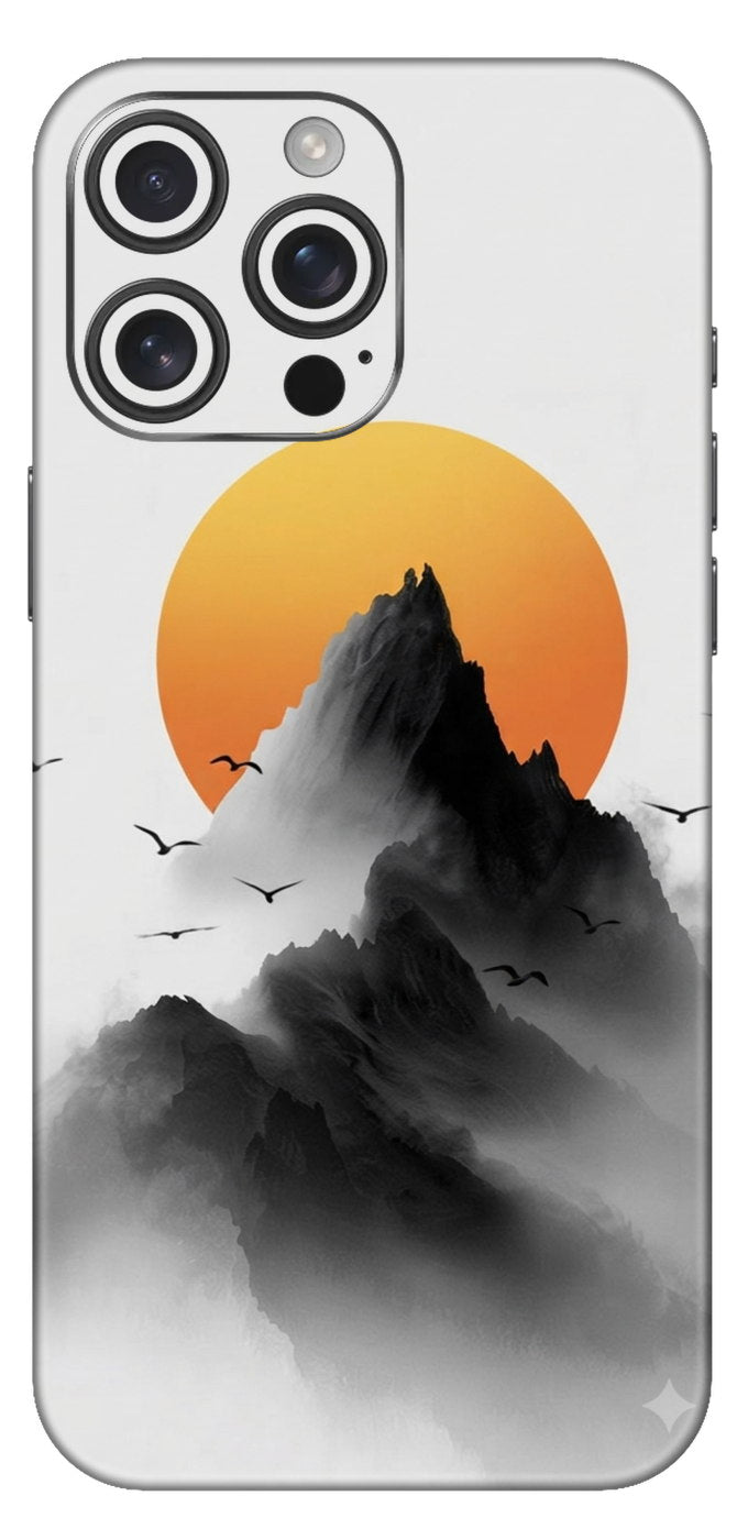 Mountain Sunset Ink Mobile Skin