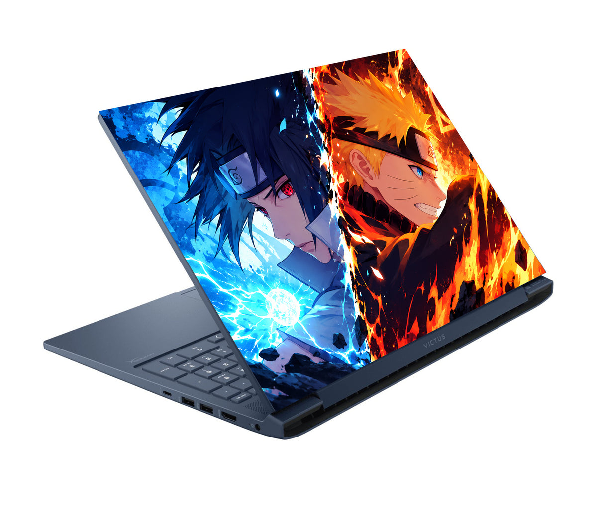 Naruto And Sasuke Elemental Rivalry Laptop Skin