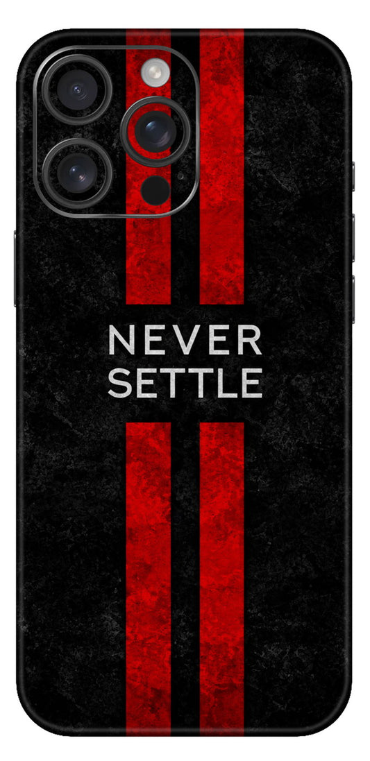 Never Settle In Red And Charcoal Mobile Skin