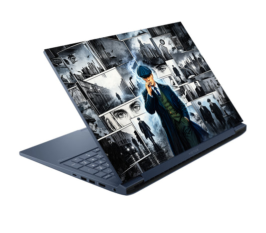Noir Smoke Over Foggy City Laptop Skin