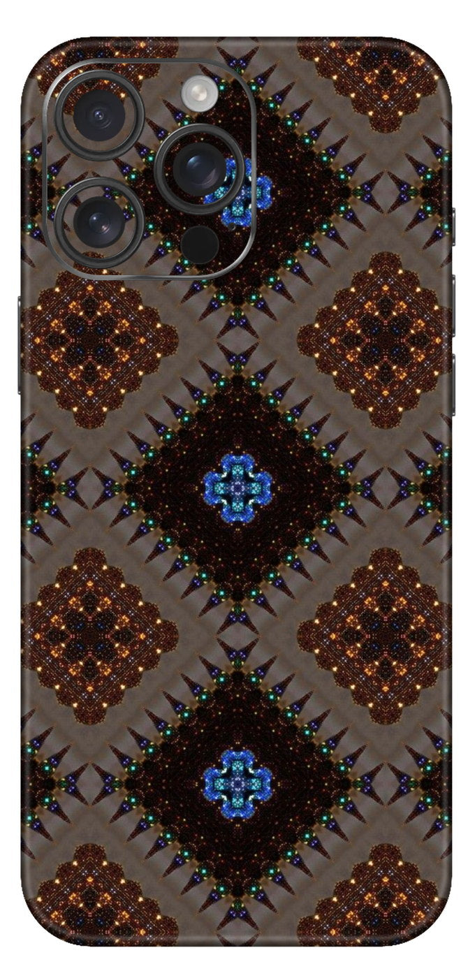 Orange Brown Abstract Artform Mobile Skin