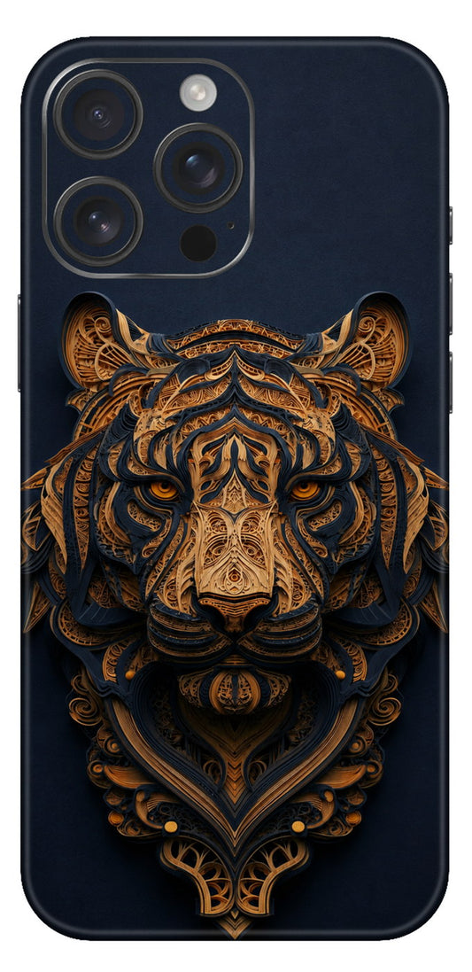 Ornate Golder Tiger Emblem Mobile Skin
