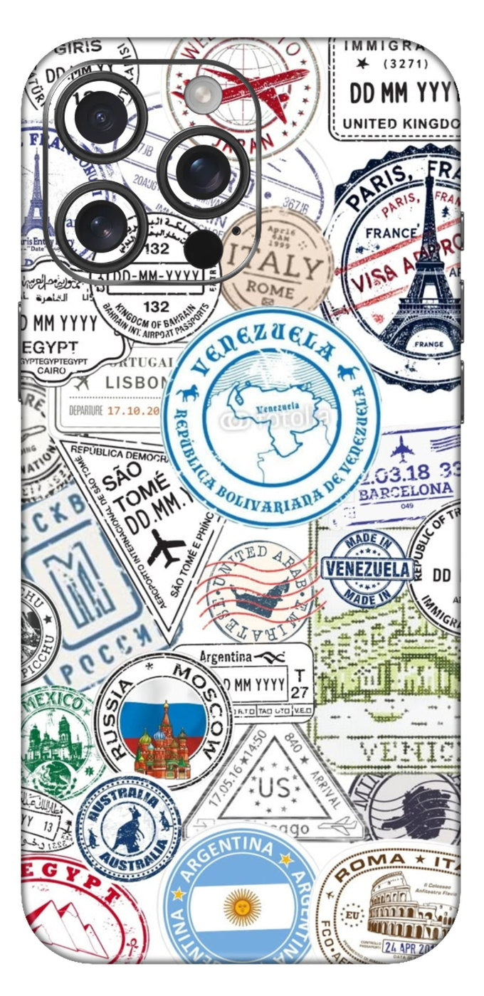 Passport Stamps Mobile Skin