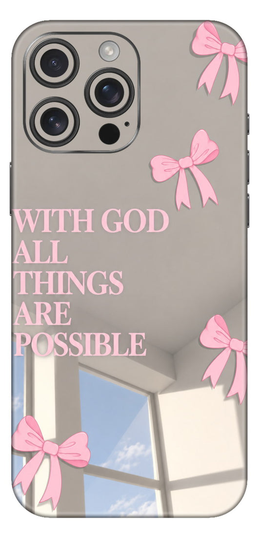 Pastel Bow And Inspirational Quote Mobile Skin