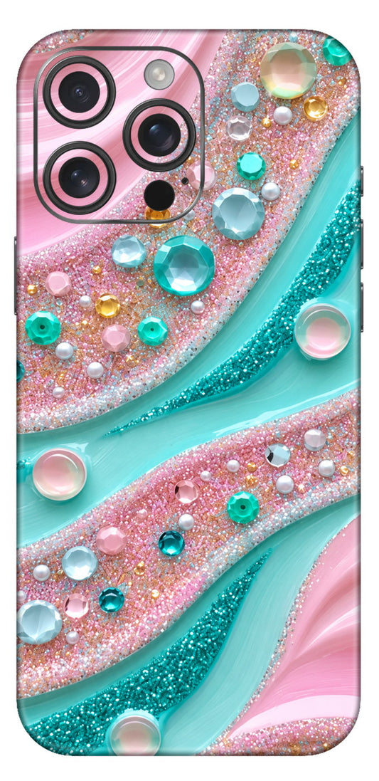 Pastel Glitter Waves Mobile Skin