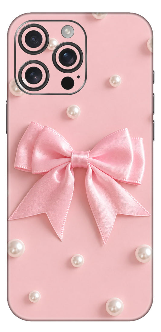 Pink Bow And Pearl Mobile Skin