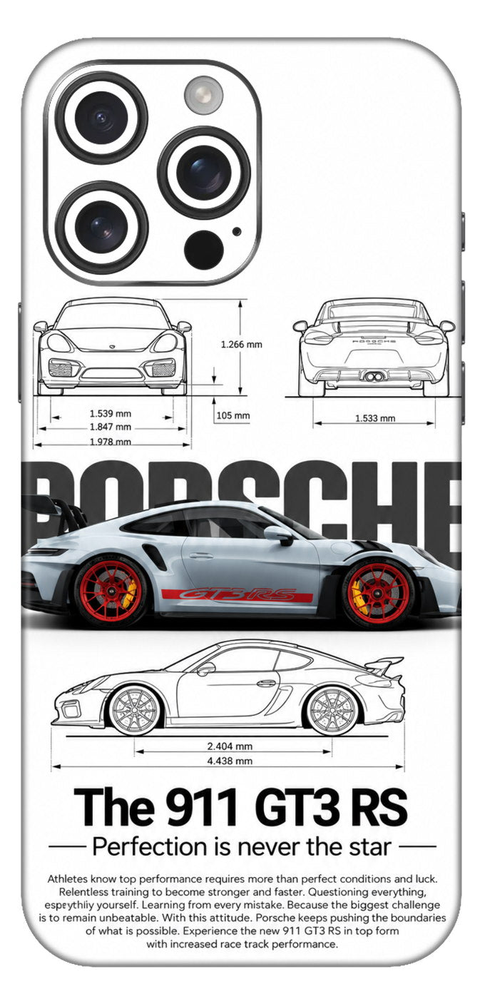 Porsche Nine One One Gt Three Rs Technical Poster Mobile Skin