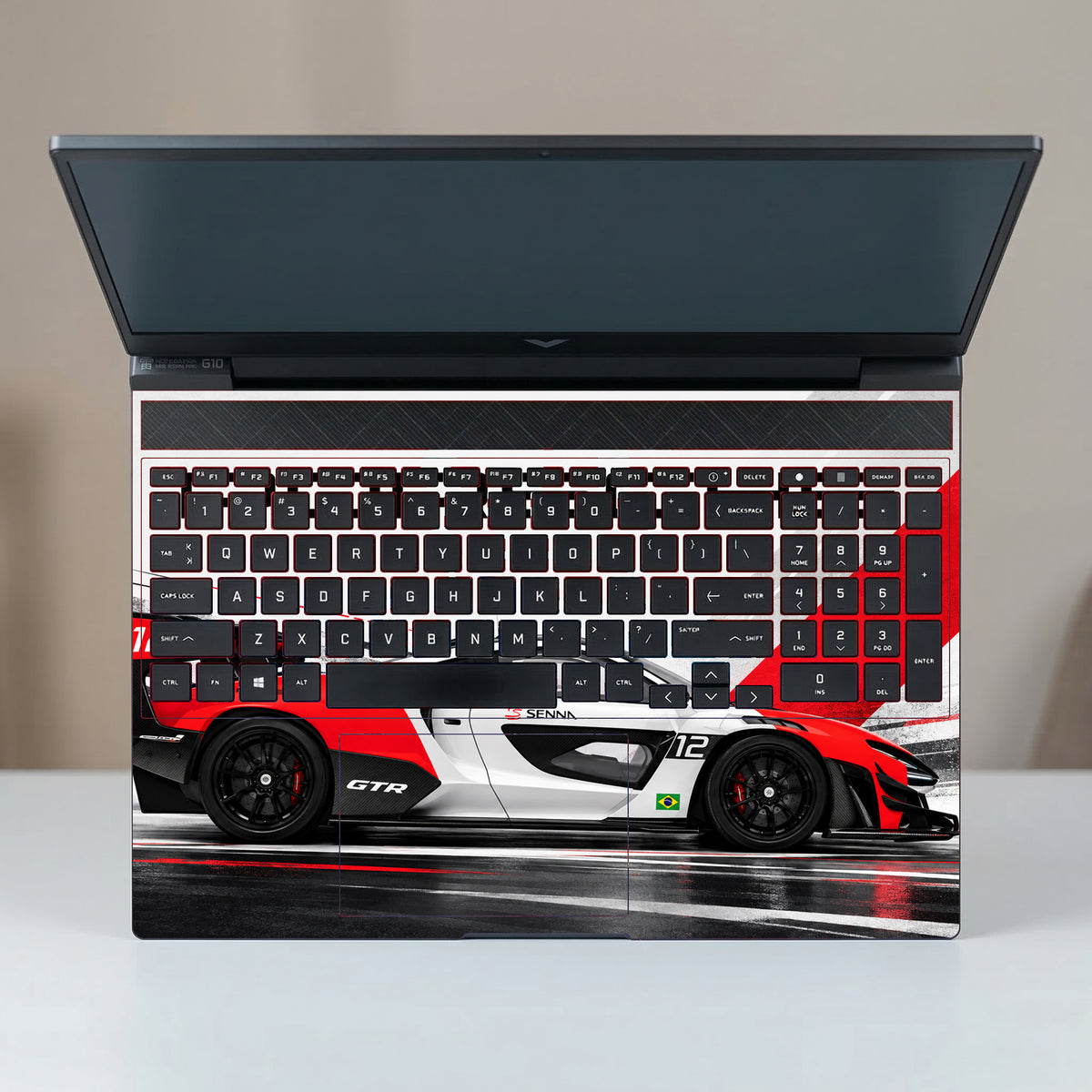 Porsche Red And White Laptop Skin