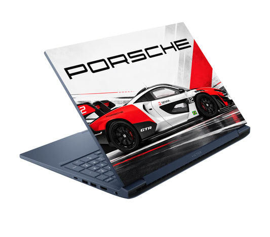 Porsche Red And White Laptop Skin