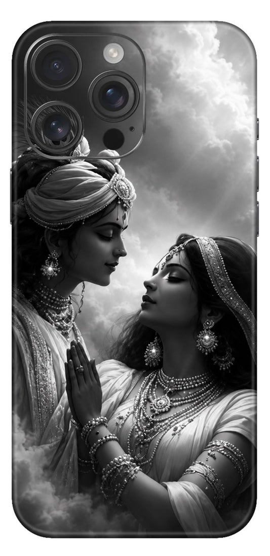 Radha Krishna Black And White Mobile Skin
